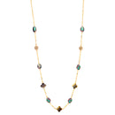 Gold-Tone Metal Crystal Fire Ball Mother Of Pearl Adjustable Lobster Claw Closure Necklaces 