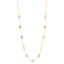 Gold-Tone Metal Crystal Fire Ball Abalone Shell Adjustable Lobster Claw Closure Necklaces 