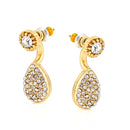 Gold-Tone Metal Crystal Stud Earings