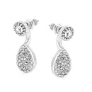Rhodium-Tone Metal Crystal Stud Earings