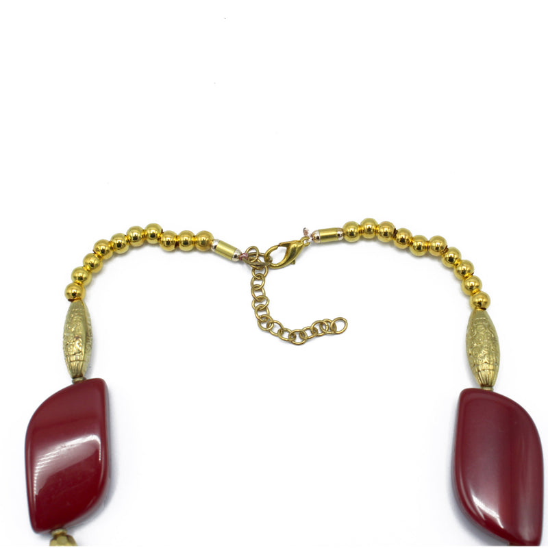 GOLD BURGUNDY NECKLACES
