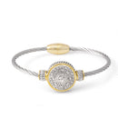 Two Tone Crystal Twisted Rope Magnetic Clasp Bracelet