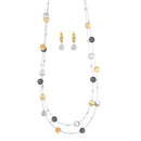 Brushed Metal Bubble Illusion Necklace And Earrings Set
