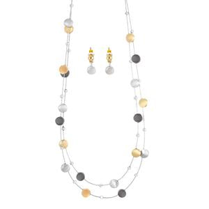 METAL BUBBLE ILLUSION NECKLACE AND EARRINGS SET