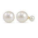 CREAM PEARL DOUBBLE FACED STUD EARRINGS
