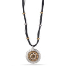 Silver And Gold-Tone Metal Pendant Black Rope Chainsadjustable Lobster Claw Clousure Neckalces 