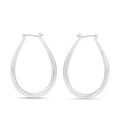 Silver-Tone Metal Teardrop Hoop Earrings
