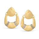 Matte Gold-Tone Metal Teardrop Stud Earrings