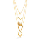 Gold-Tone Metal Adjustable Lobster Claw Closure Layered Necklaces 