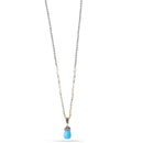 Pearl And Grey Beads Turquoise Crystal Pendant Necklaces
