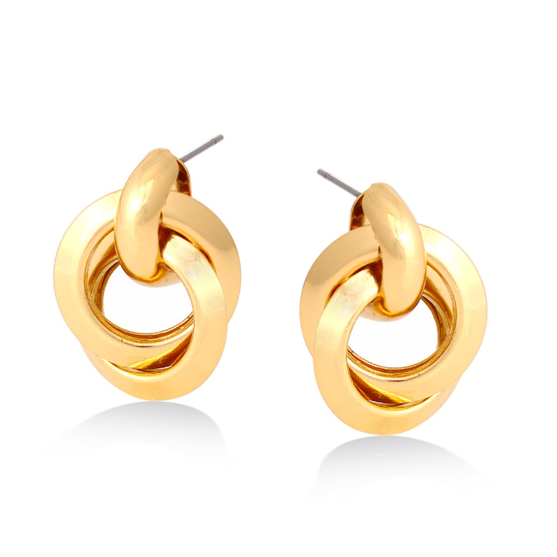 Gold-Tone Metal Interlock Stud Earrings