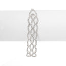 Silver-Tone Metal Crystal Lobster Claw Closure Bracelets