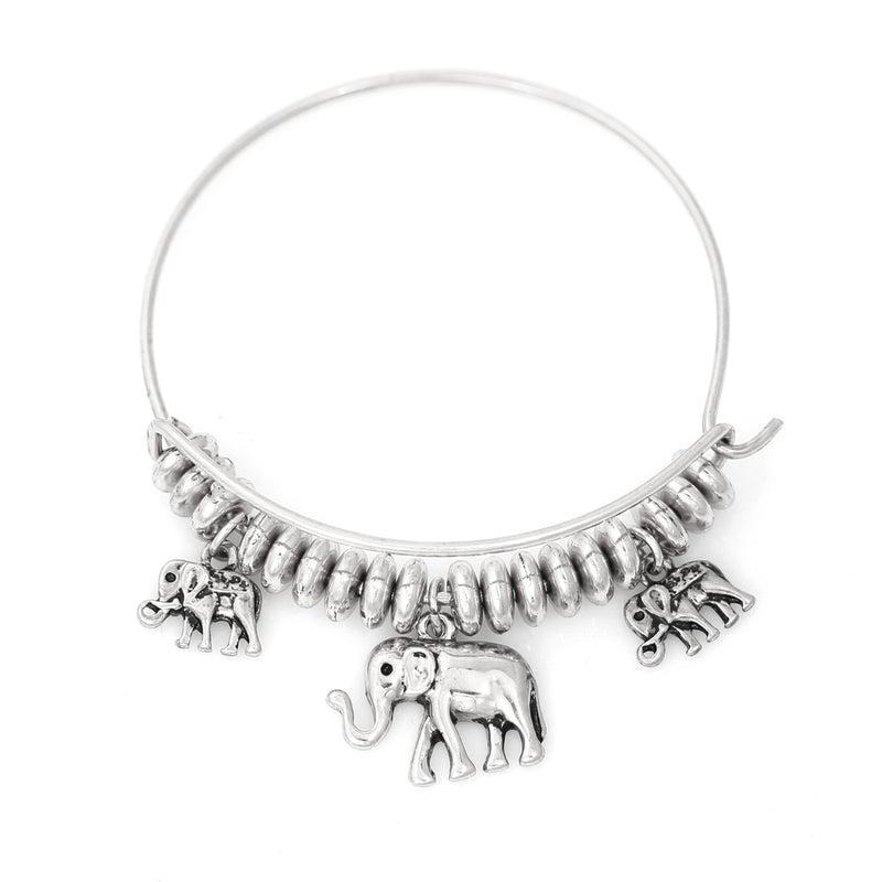Silver-Tone Metal Elephant Charm Bracelets
