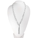 Silver-Tone Metal Link Chains Adjustable Lobster Claw Closure Tassel Necklaces