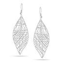 Silver Laser Cut Leaf Drop Earrings
