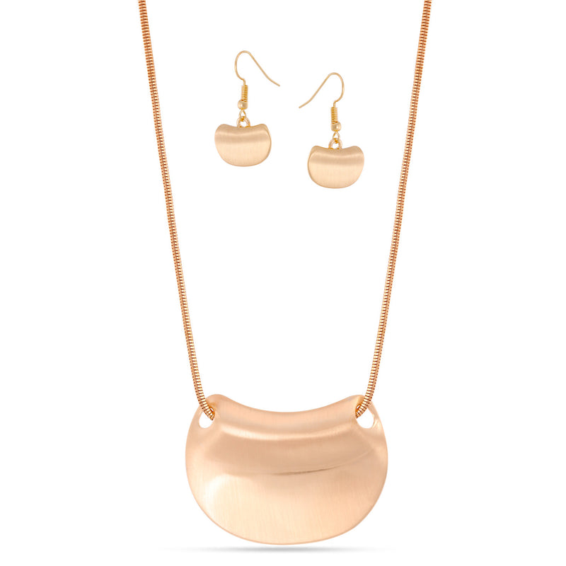 ROSE GOLD NECKLACE AND EARRINGS SET