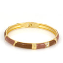 Gold-Tone Metal Crystal Hinged Bracelets