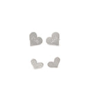 Silver Heart Two Pairs Earrings