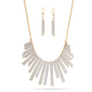 Gold And Silver Sand Glitter Adjustable Length Necklace And Earrings Set