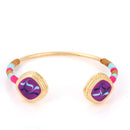 Gold-Tone Metal Purple Epoxy Bangle