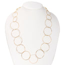 Gold-Tone Metal Round Link Adjustable Lobster Claw Closure Necklaces 