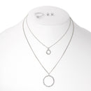 Silver-Tone Metal Crystal Rings And Earrings Adjustable Lobster Claw Closure Necklaces Set