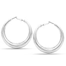 Silver Round hollow Hoop Earrings
