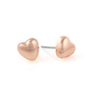 Rose Gold-Tone Metal Heart Stud Earrings