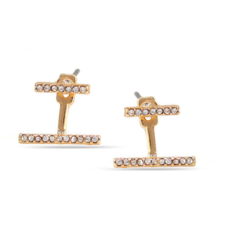 Gold-Tone Metal Crystal Post Earrings