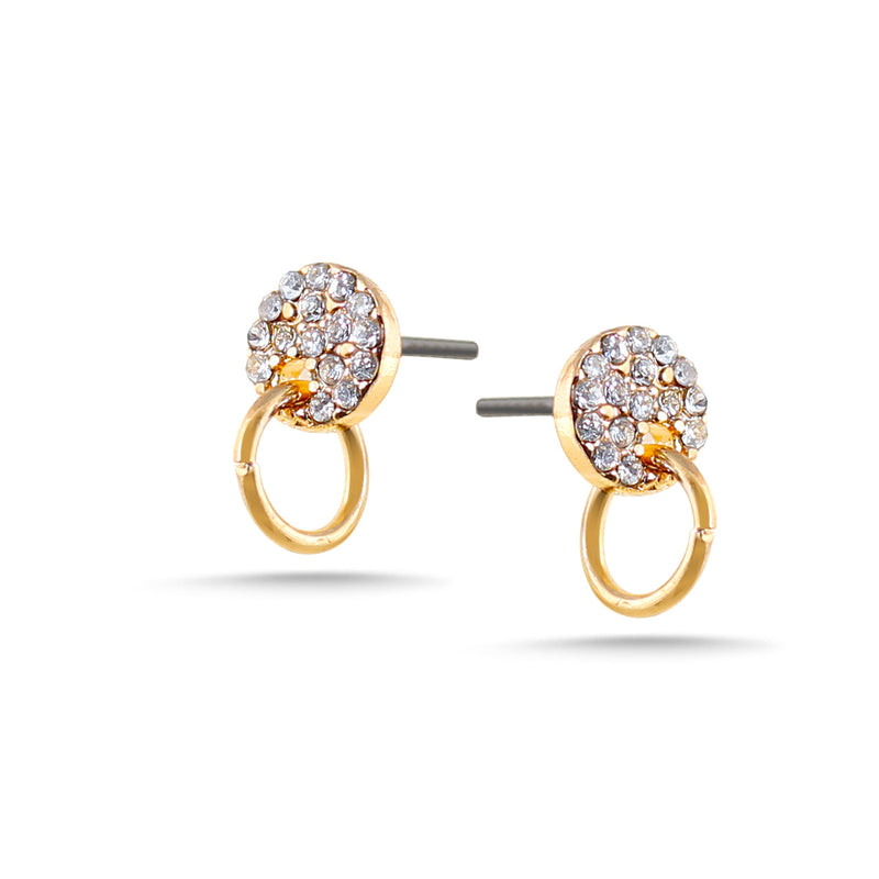 Gold-Tone Metal Crystal Stud Earrings