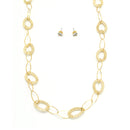 GOLD CRYSTAL WIRE MESH NET TUBE COLLECTION NECKLACE INSIDE CRYSTAL WIRE MESH EARRINGS AND NECKLACE