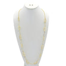 GOLD CRYSTAL WIRE MESH NET TUBE COLLECTION NECKLACE INSIDE CRYSTAL WIRE MESH EARRINGS AND NECKLACE