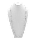 SILVER CRYSTAL WIRE MESH NET TUBE COLLECTION NECKLACE INSIDE CRYSTAL WIRE MESH EARRINGS AND NECKLACE