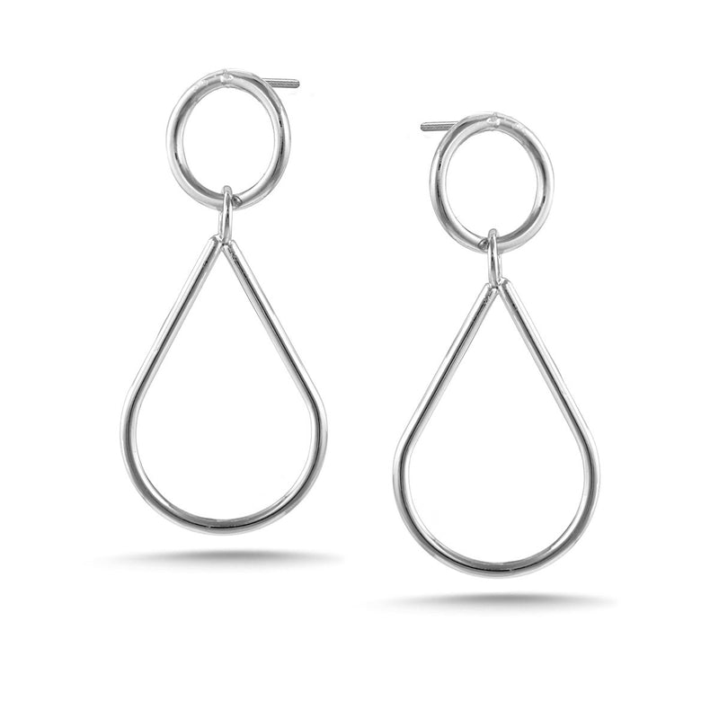 Rhodium-Tone Metal Teardrop Stud Earrings