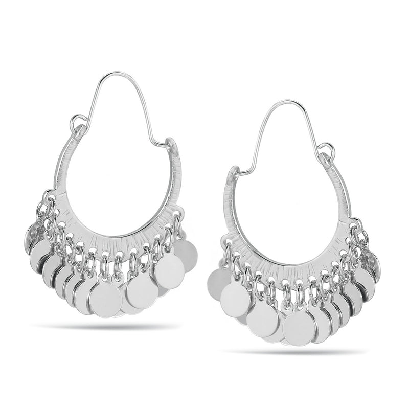 Silver-Tone Metal Drop Earrings