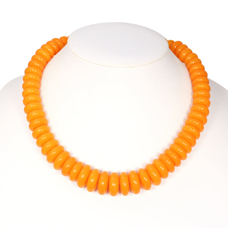 Orange Beads Adjustable Length Necklace