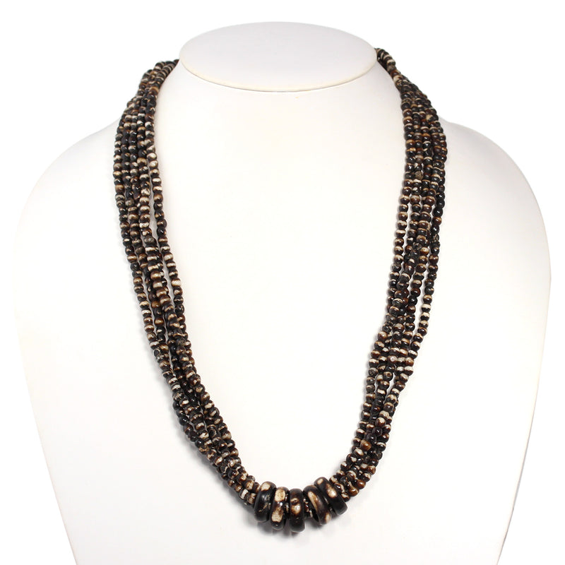 Brown Beads Multi Layered Gold Lobster Claw Closure Necklaces