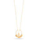Gold-Tone Metal Round Multi Charms Prndant Adjustable Lobster Claw Closure Necklaces