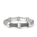 Silver-Tone Metal Tiny Balls Pattern Hinged Bracelet