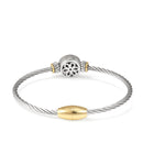 TWO TONE CLEAR CRYSTAL CLASSIC CABLE BRACELET 62994BR-CLR (FG20)