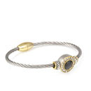 TWO TONE JET CRYSTAL CLASSIC CABLE BRACELET 62994BR-JET (FH20)