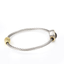 TWO TONE JET CRYSTAL CLASSIC CABLE BRACELET 62994BR-JET (FH20)