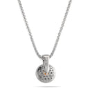 TWO TONE CHAMPAGNE AND CRYSTAL ROUND PENDANT NECKLACE 62994EH-CHM(FC19)