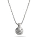 TWO TONE JET CRYSTAL ROUND PENDANT NECKLACE 62994EH-JET(FC19)