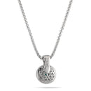 TWO TONE TURQUOISE AND CRYSTAL ROUND PENDANT NECKLACE 62994EH-TQ
