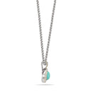 TWO TONE TURQUOISE AND CRYSTAL ROUND PENDANT NECKLACE 62994EH-TQ