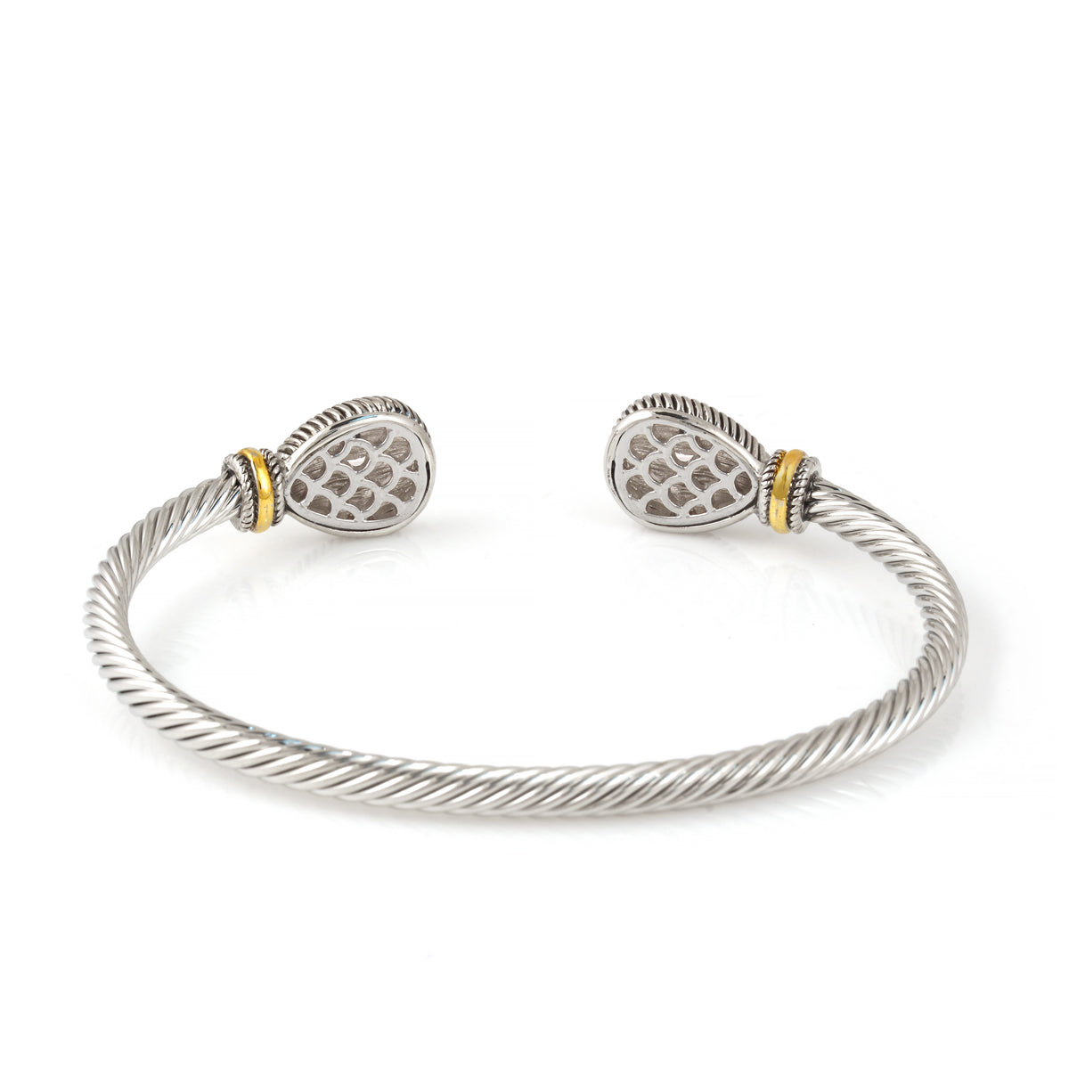 TWO TONE CHAMPAGNE CRYSTAL CLASSIC CABLE BRACELET # 73024BR-CHAM(FE2) TWO TONE CHAMPAGNE CRYSTAL CLASSIC CABLE BRACELET # 73024BR-CHAM(FE2)