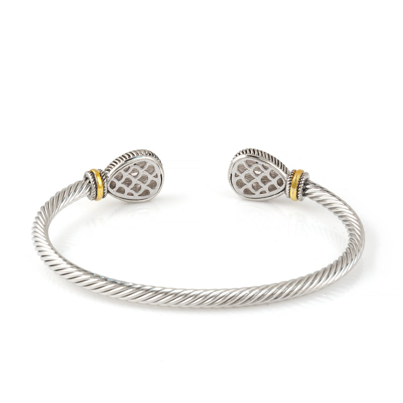 TWO TONE CHAMPAGNE CRYSTAL CLASSIC CABLE BRACELET