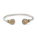TWO TONE CHAMPAGNE CRYSTAL CLASSIC CABLE BRACELET