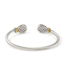 TWO TONE PAVE CLASSIC CABLE BRACELET
